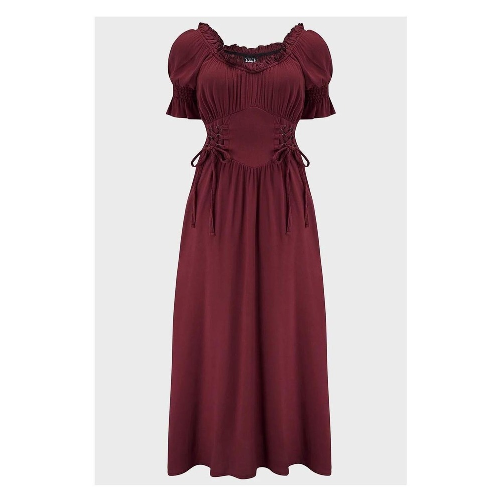 Killstar jocasta short sleeve maxi dress in red size‎ small